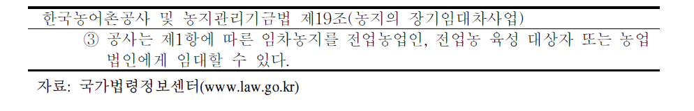 한국농어촌공사 및 농지관리기금법 관련 조항