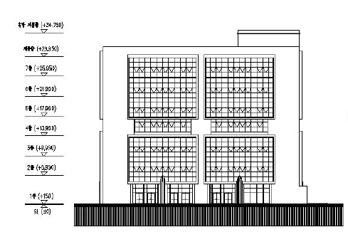 업무용 건물의 입면도