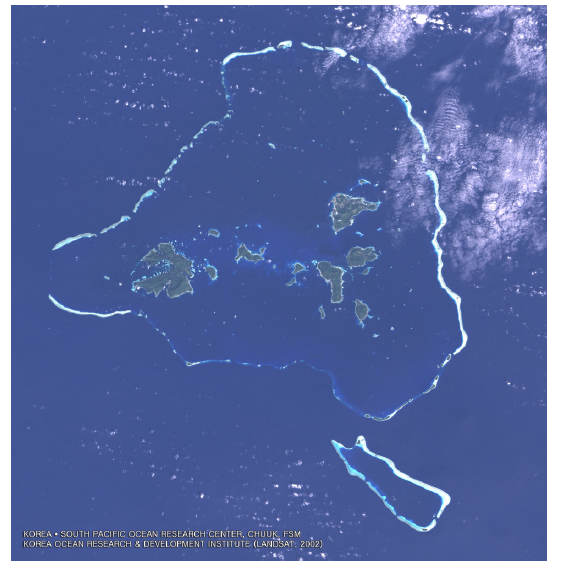축 환초 위성사진.