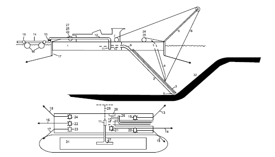 바지 이송형 흡입 준설선 (Barge loading suction dredger)