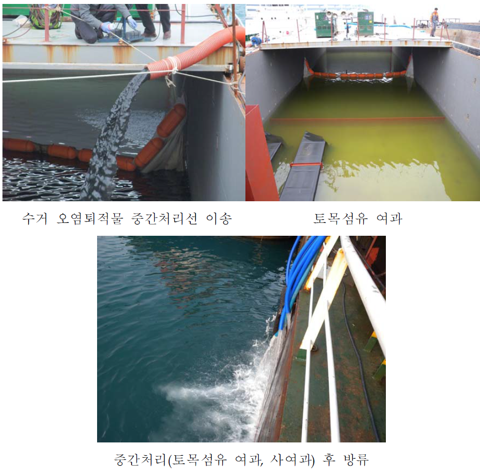 수거 해양오염퇴적물의 중간처리 과정