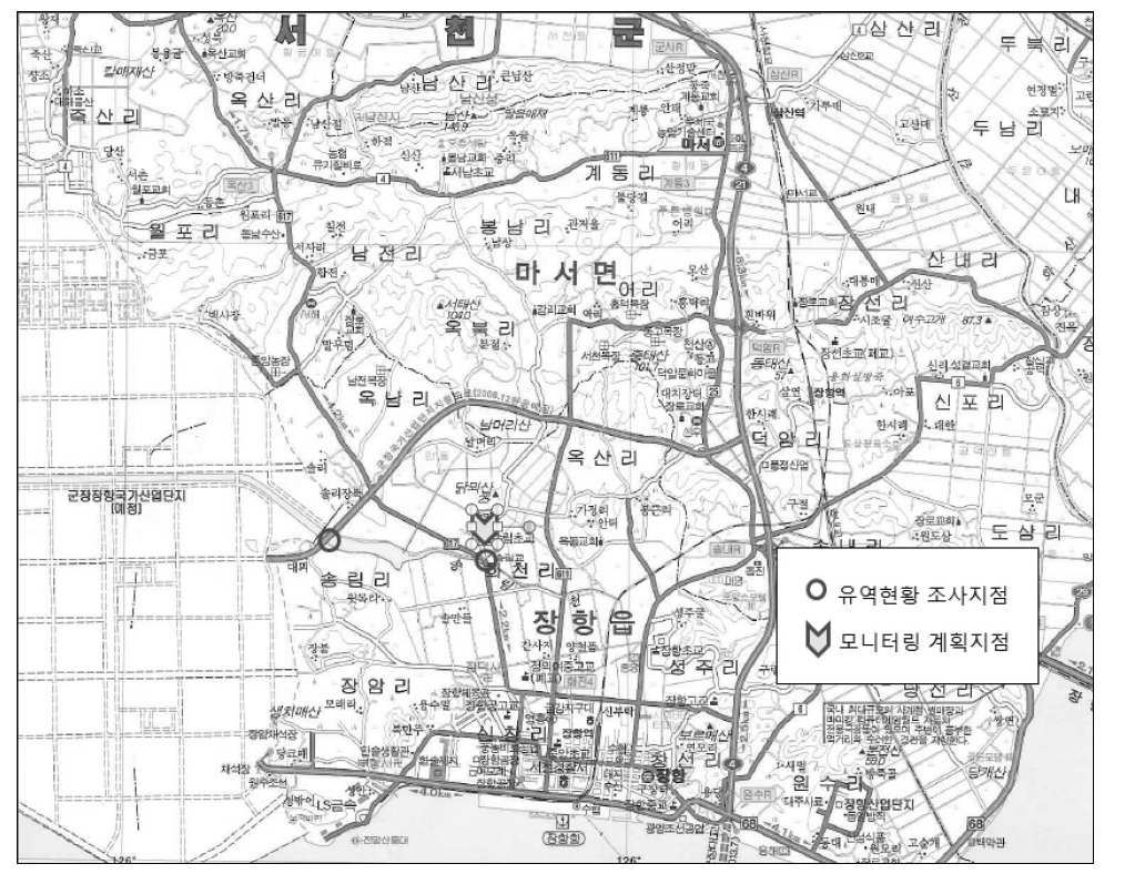 솔리천 유역현황 조사지점