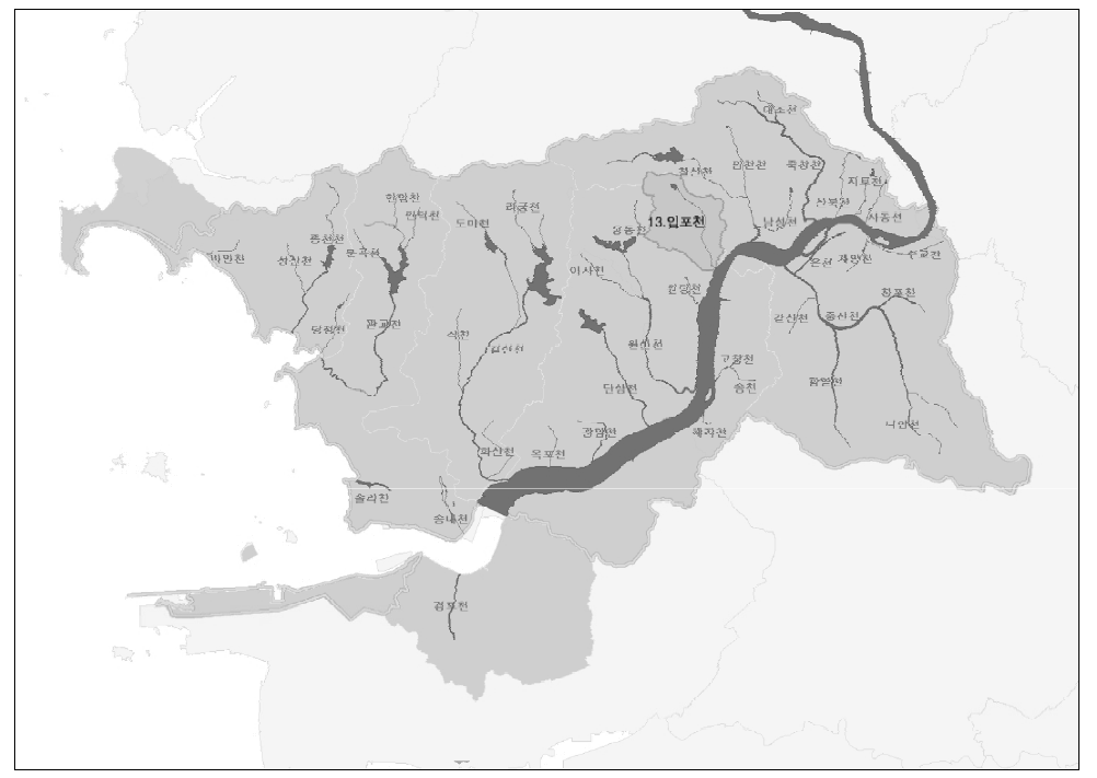 입포천 위치 및 집수구역 현황