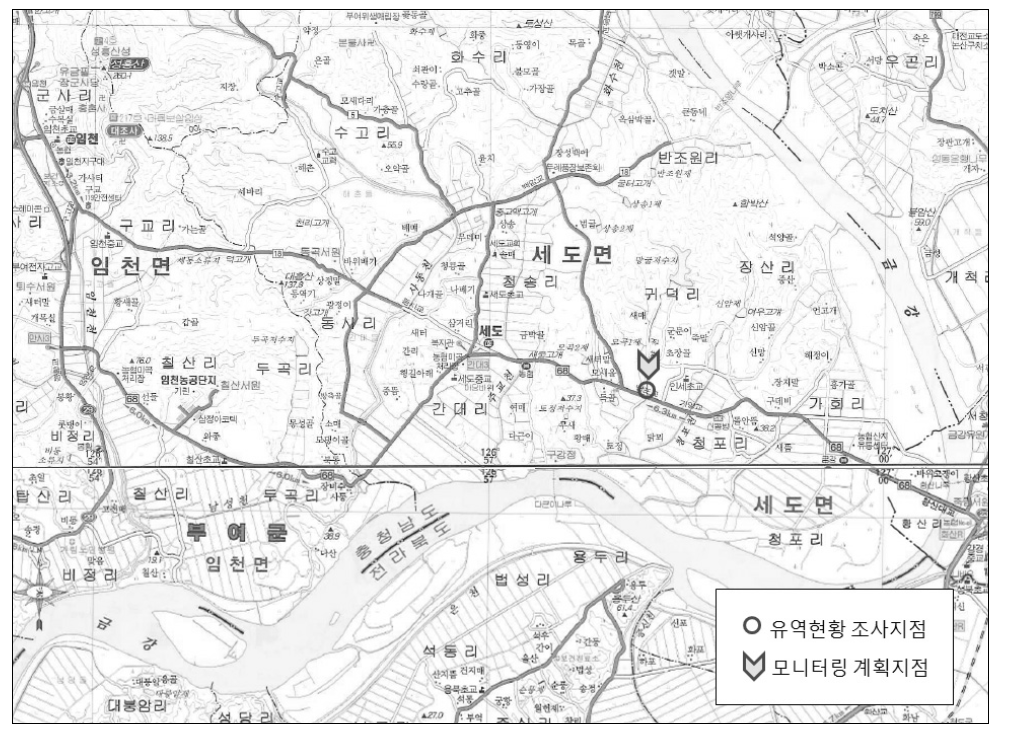 지토천 유역현황 조사지점