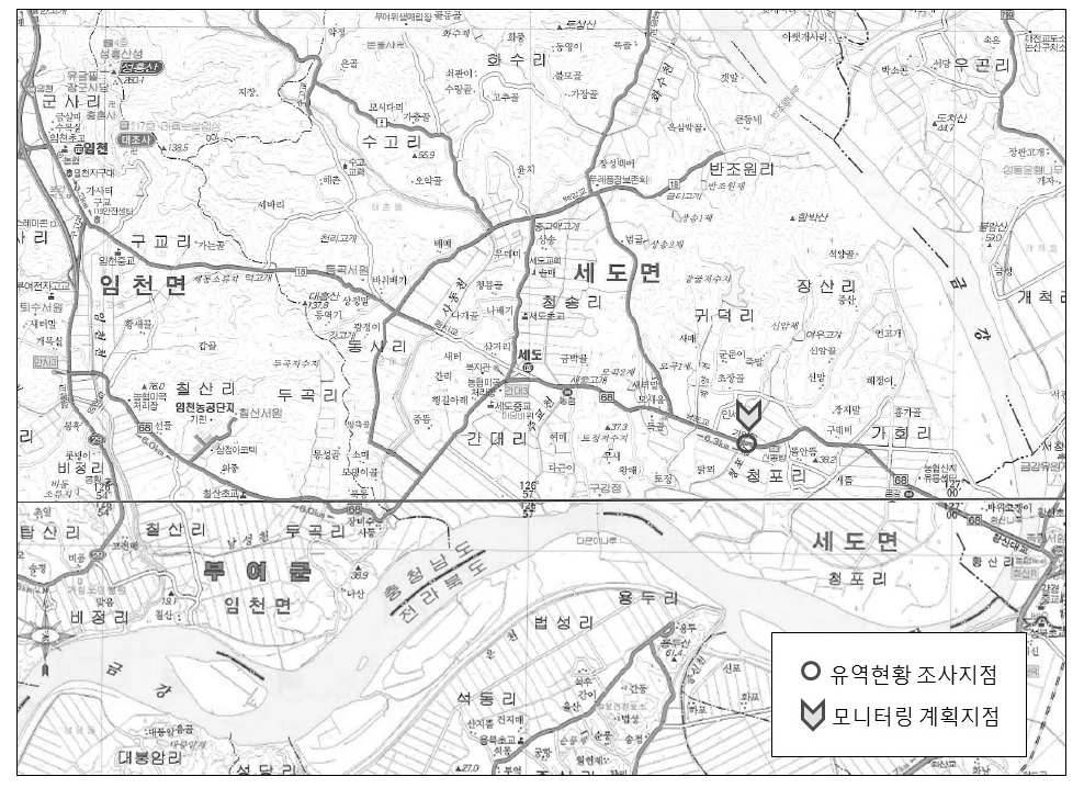 사동천 유역현황 조사지점