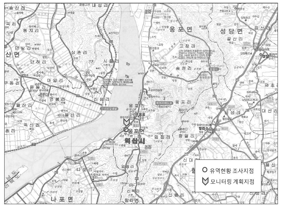 해지천 유역현황 조사지점