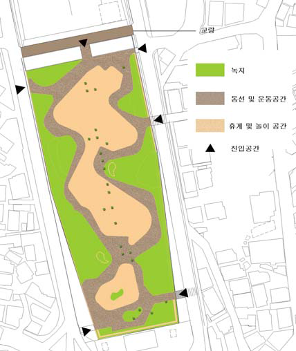 가야입체도시공원 대안1의 공간구조