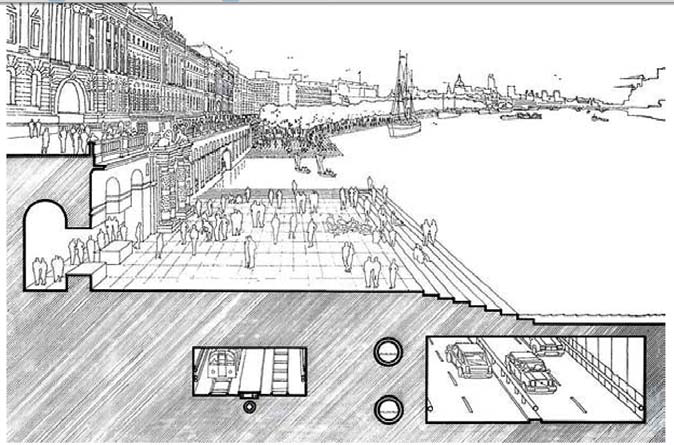 영국 건축가 Richard Roggers가 제시한 런던 테임즈강 고수부지에 대한 안 “London as it could be