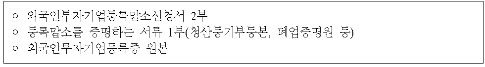 외국인투자기업 등록말소 제출서류