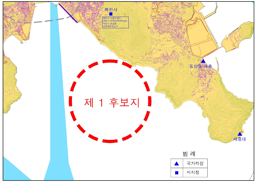 제1후보지 인근 문화재 현황도