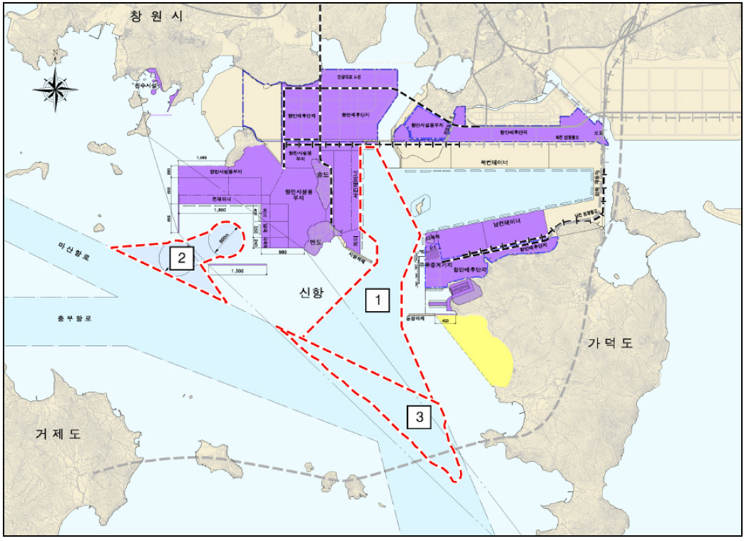 부산항 신항 증심 위치도