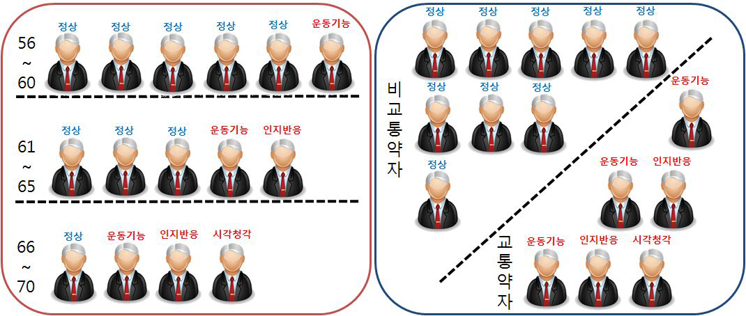 연령별 분류와 신체특성분에 의한 분류(예)