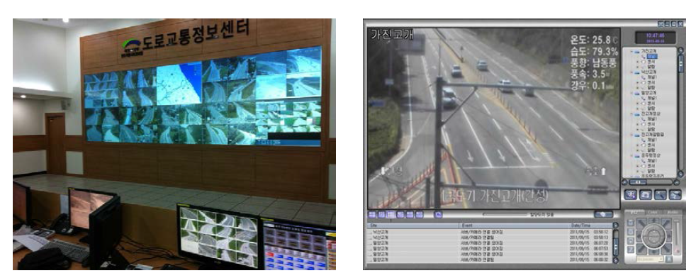 원주지방국토관리청 교통정보센터 CCTV화면