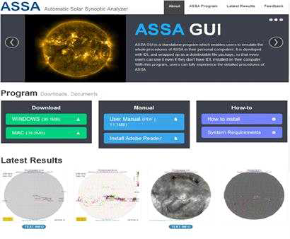 The Automatic Solar Synoptic Analyzer (ASSA) available at the Korean Space Weather Center.