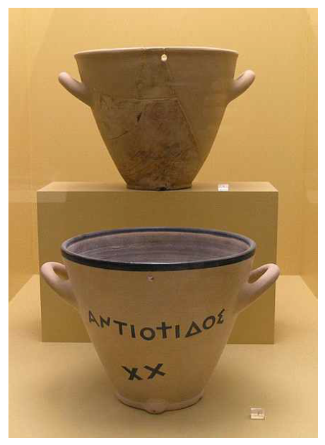 고대 그리스의 초기 물시계 복원품 .10)