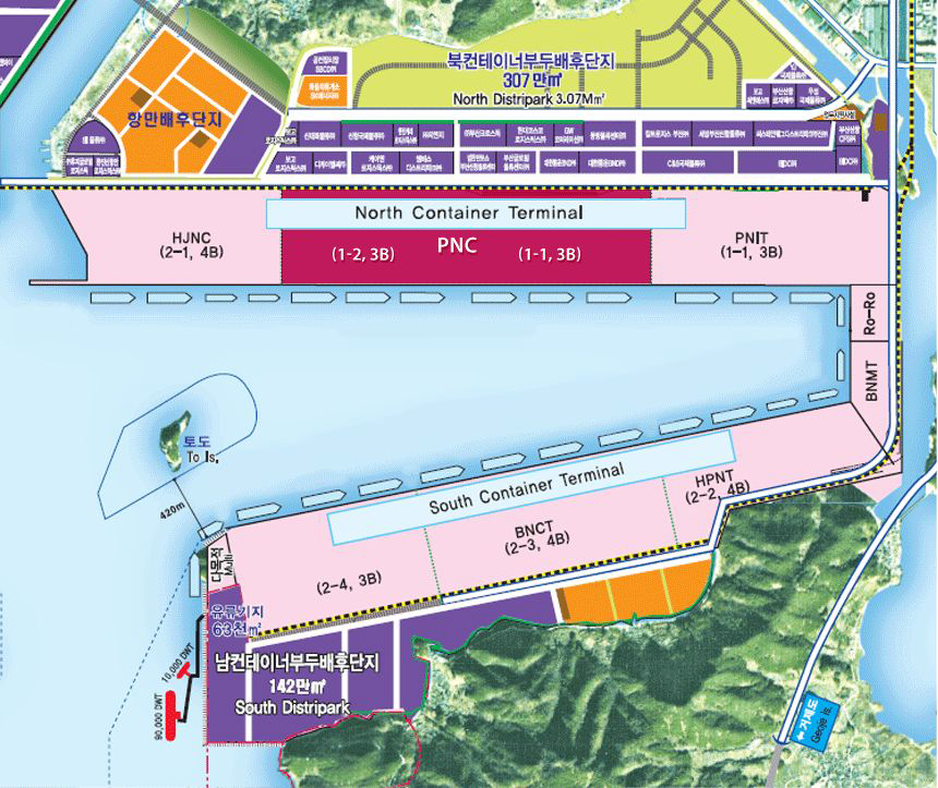 부산신항 터미널 레이아웃