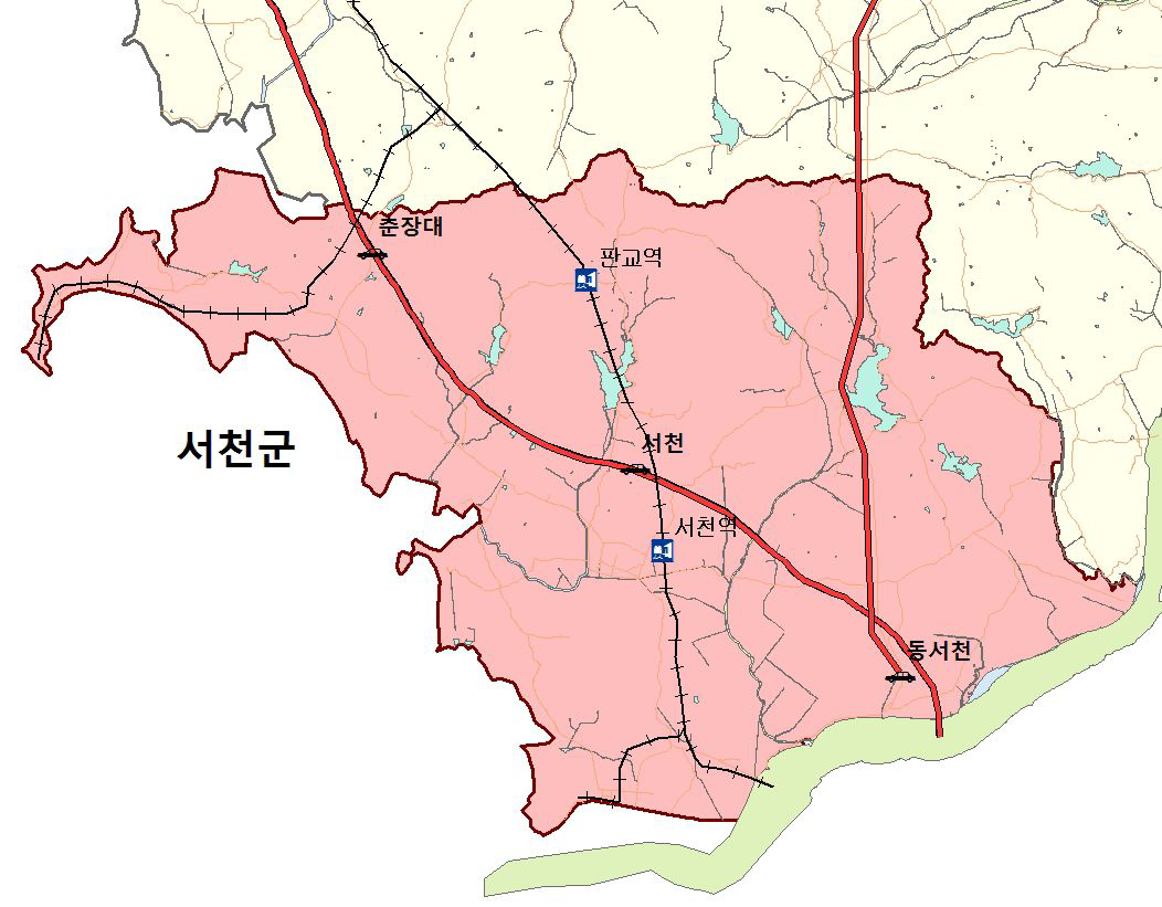 서천군 나들목과 기차역