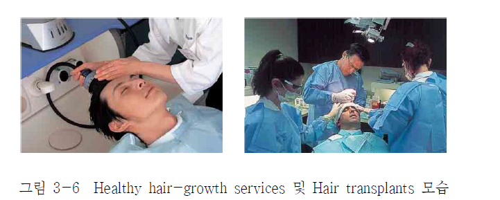 Healthy hair-growth services 및 Hair transplants 모습