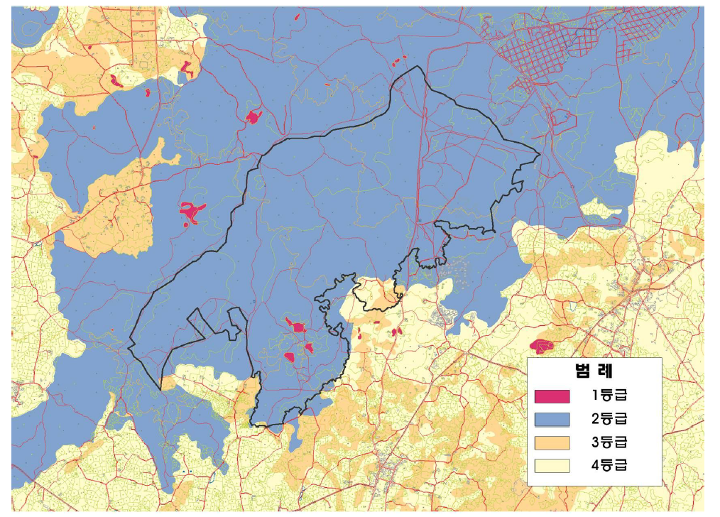 지하수등급별 분포현황