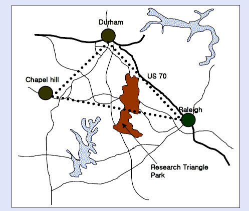 리서치 트라이앵글 파크의 위치