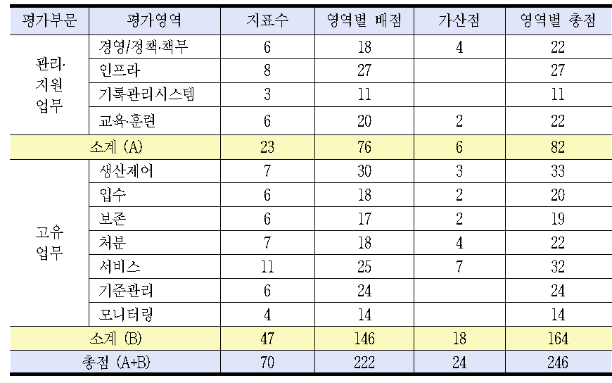 평가도구 구조 및 배점