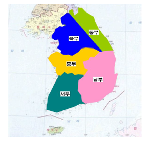 지방산림청의 관할구역