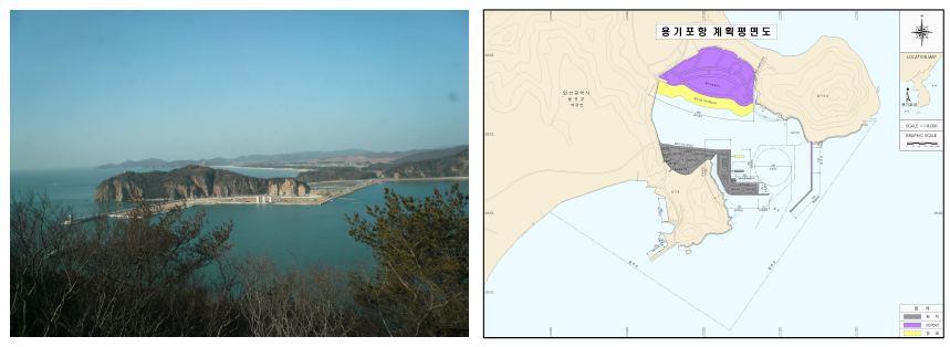용기포신항 현황 및 계획평면도