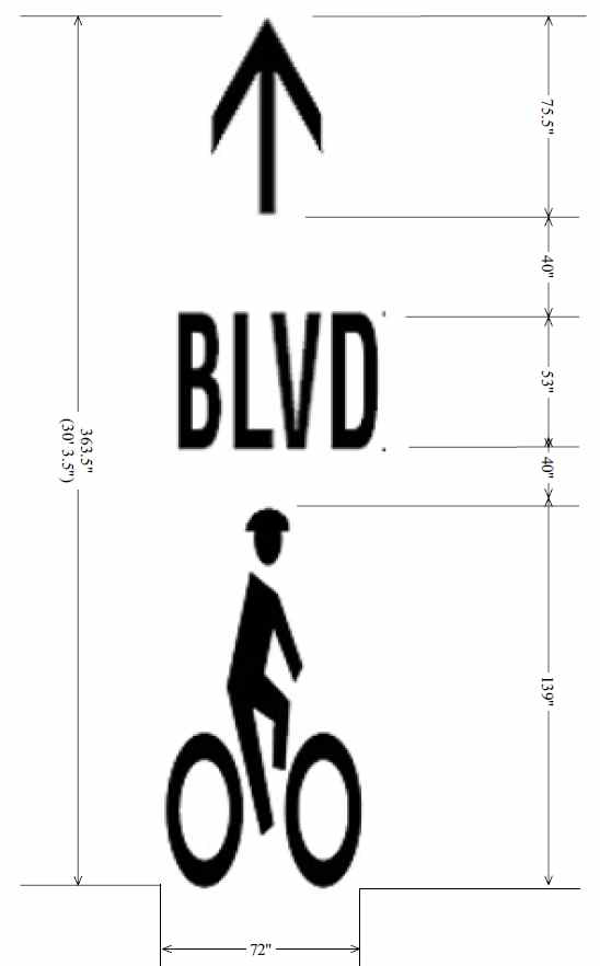 Bicycle boulevard sections without bike lanes