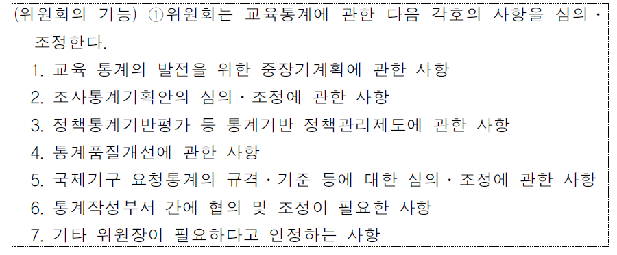 국가교육통계위원회의 기능