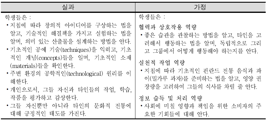 핀란드의 기술·가정 교육과정 평가 사례