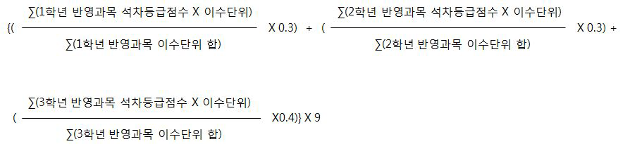 N대 학생부교과 계산법