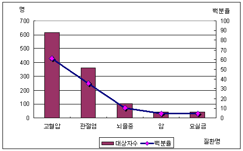 당뇨 사례관리 대상자의 중복 질환 현황