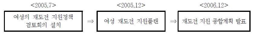 일본의‘여성 재도전 지원플랜’추진경과