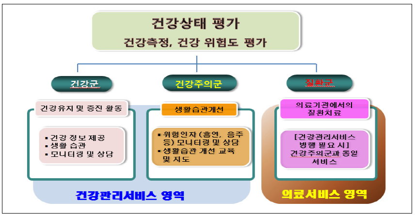 건강관리서비스 범주 및 세부 범위