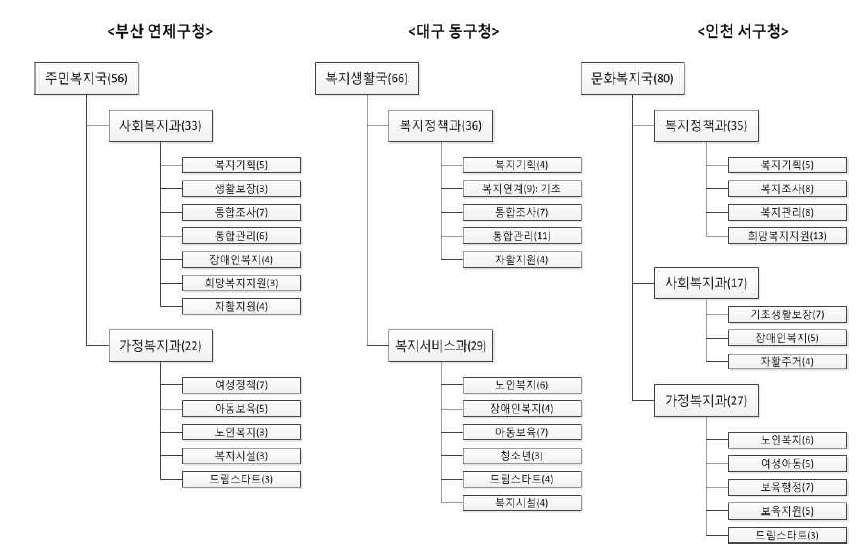 대도시 자치구 본청의 사회복지 부서 조직구조