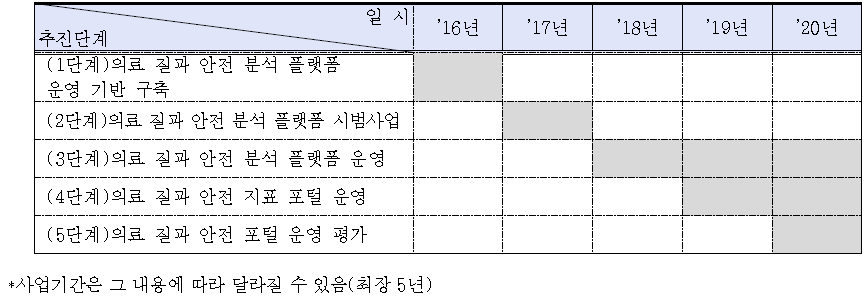 의료의 질과 안전 지표 데이터 포털 단계별 실행 로드맵