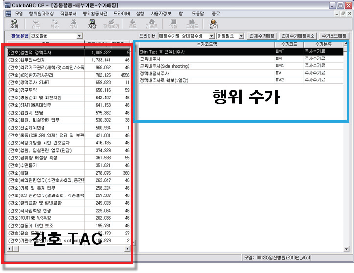 집계활동의 배부 : 간호TAC