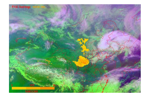 황사발생에 대한 위성 관측자료
