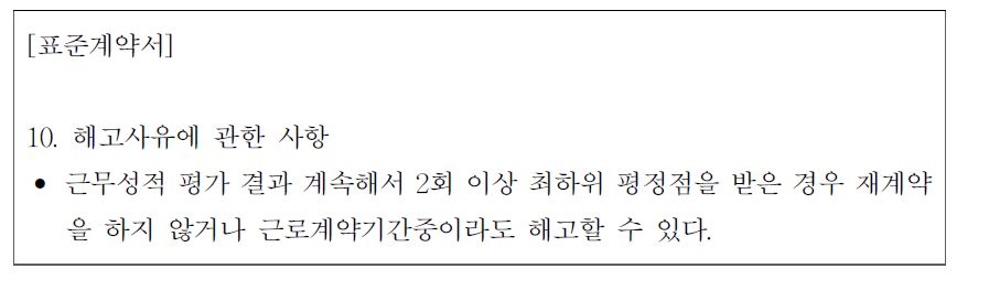 무기계약 및 기간제 근로자 등 인사관리 표준안