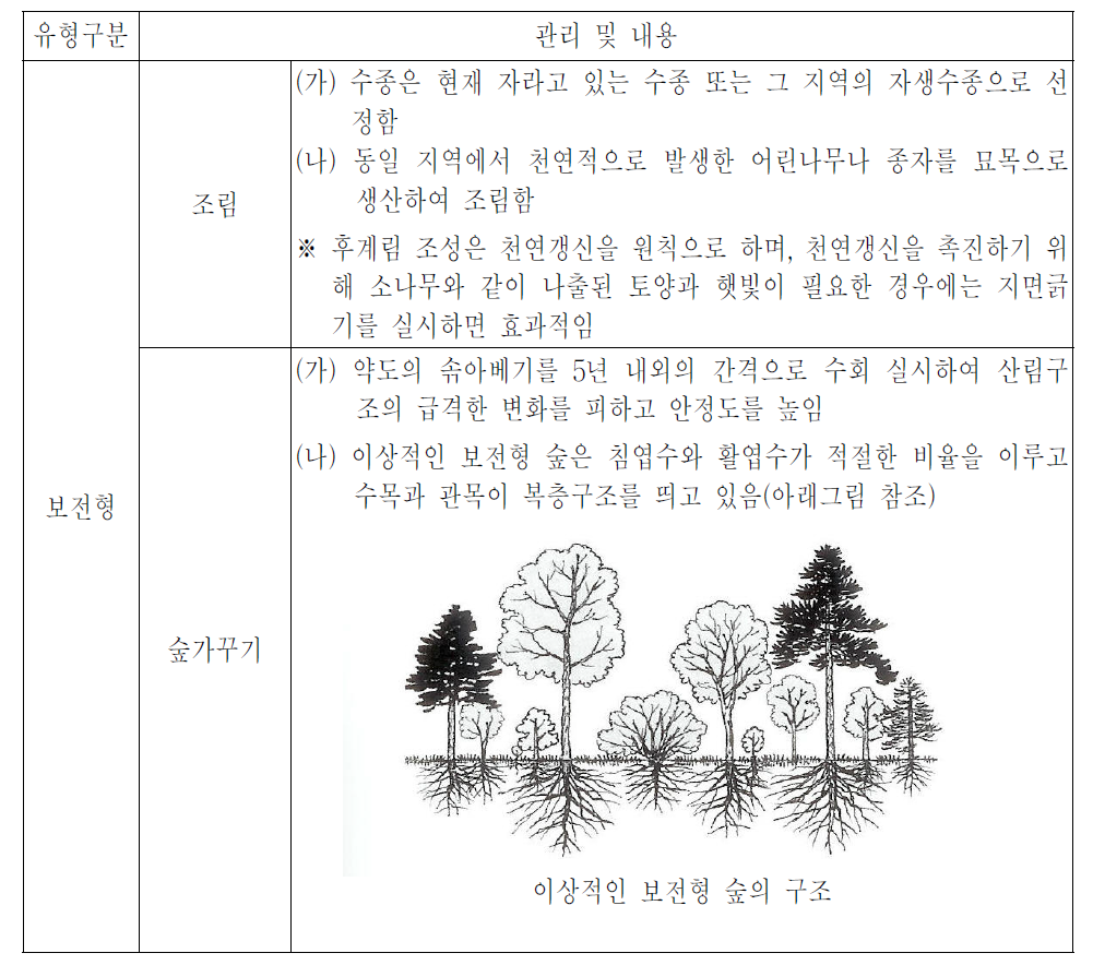 보전형 자연환경보전림 관리지침