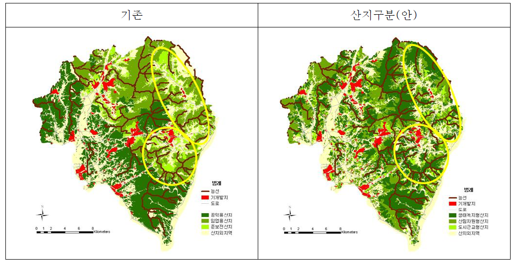 산지구분 비교