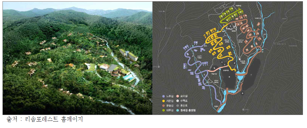 리솜포레스트 전경과 배치도
