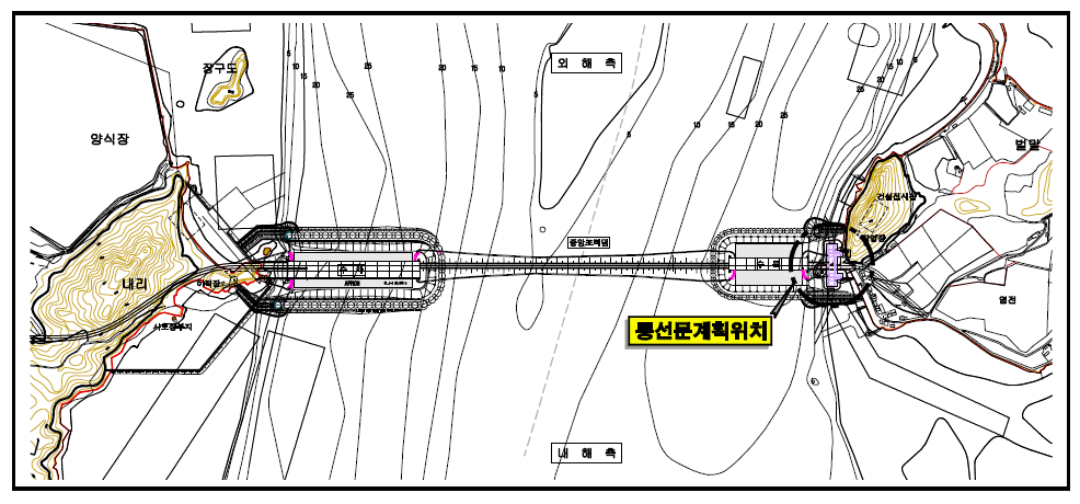 가로림 조력발전소 통선문 평면계획도