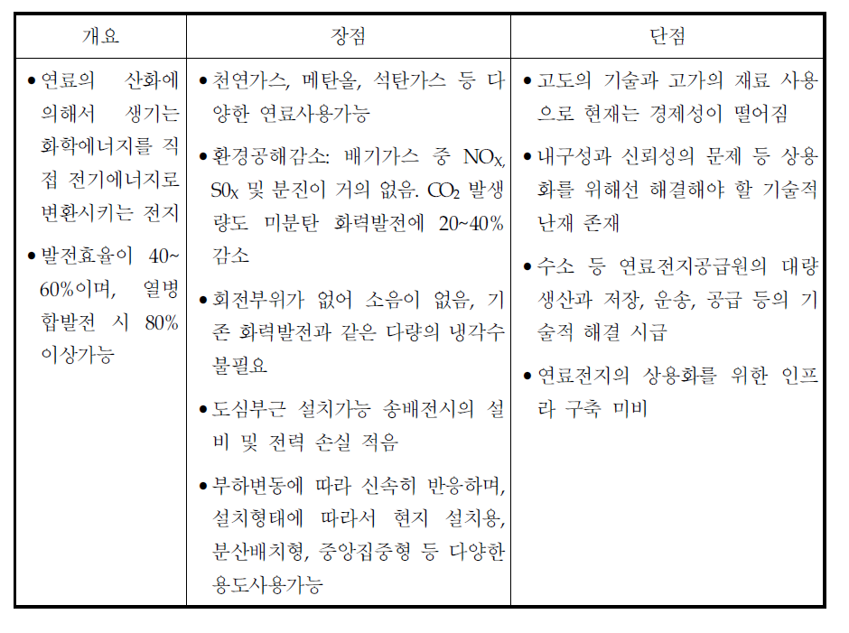 연료전지의 특성