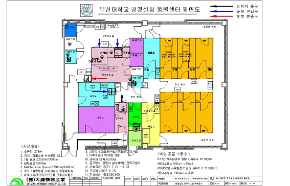 D대학교 ○○대학 동물실험시설 1층 평면도 (설계안)