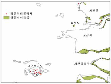 검은머리물떼새의 서식지 평가