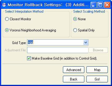 Monitor Rollback Setting - Additional Grid Settings 화면