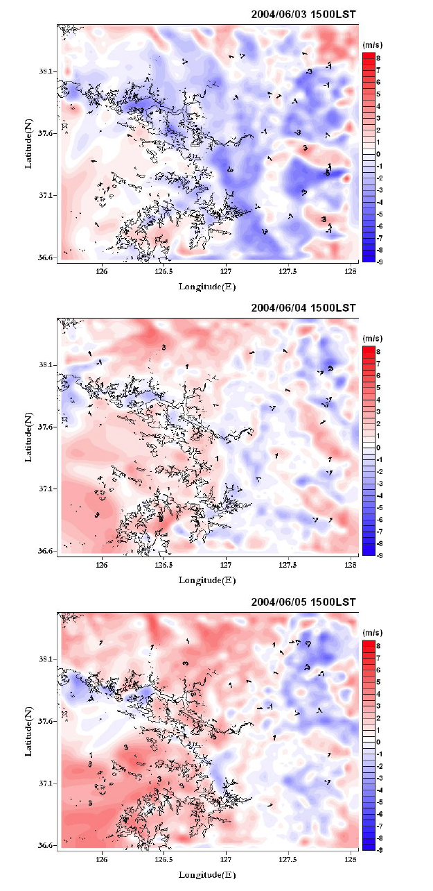 The difference of wind speed between MRF and GS schemes