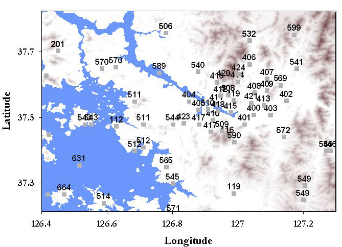 The location of AWS sites in Seoul metropolitan area