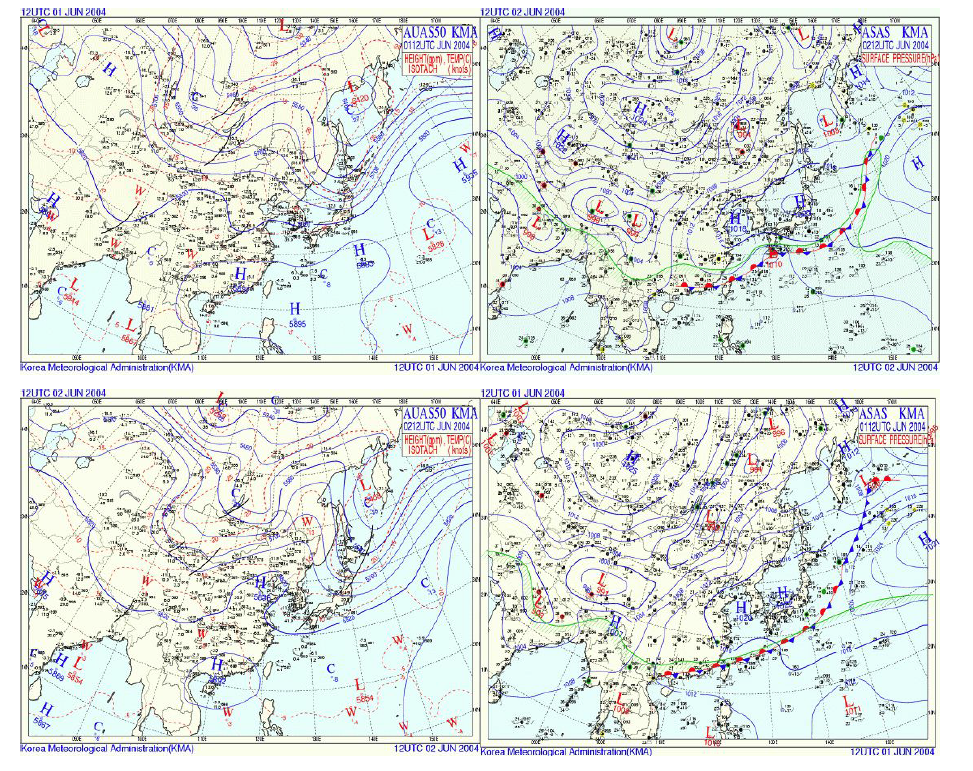 Surface weather chart for case 2